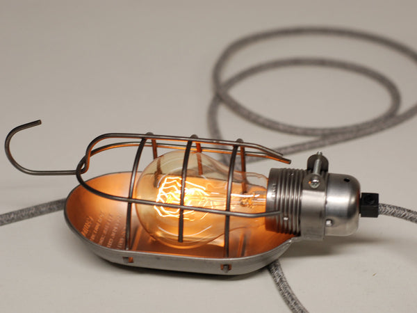 Desk Lamp | Premium Inspection Lamp Cage | Raw Steel - Vendimia Lighting Co.