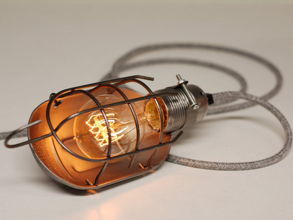 Desk Lamp | Premium Inspection Lamp Cage | Raw Steel - Vendimia Lighting Co.