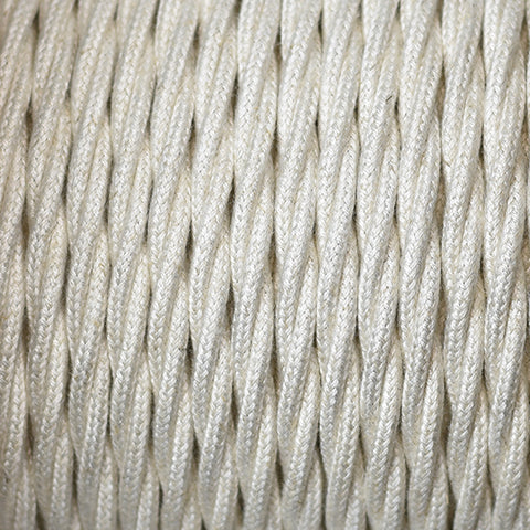 Fabric Cable | Twisted | Ivory White - Vendimia Lighting Co.