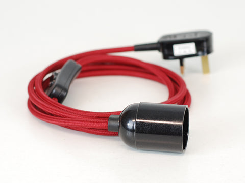 Plug-in Pendant | Round Fabric Cable | Rhubarb Red - Vendimia Lighting Co.