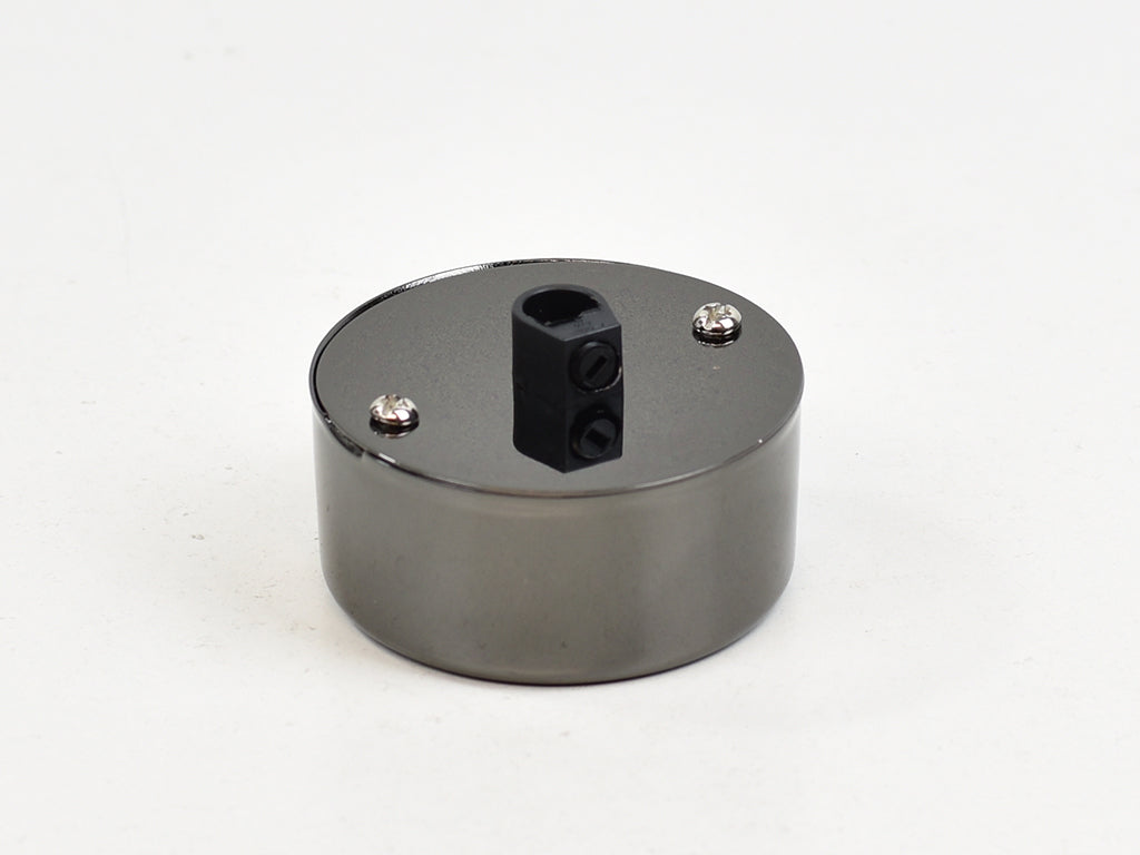 Steel Conduit Box Ceiling Rose | Multi Outlet | Polished Black - Vendimia Lighting Co.