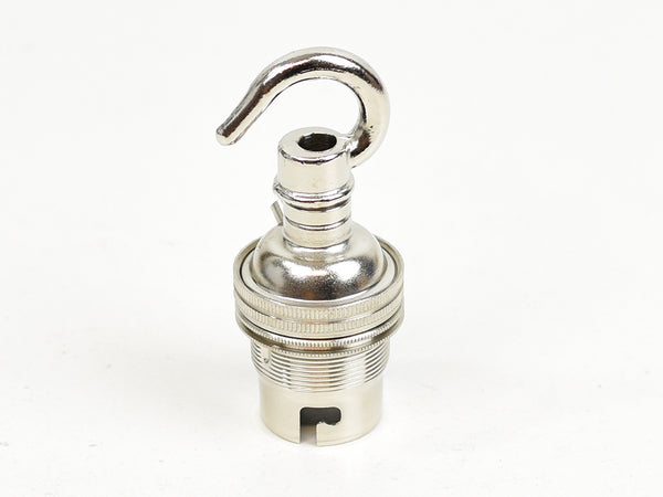 B22 Brass Bulb Holder | Threaded Skirt | Nickel Silver - Vendimia Lighting Co.