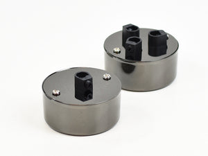 Steel Conduit Box Ceiling Rose | Multi Outlet | Polished Black - Vendimia Lighting Co.