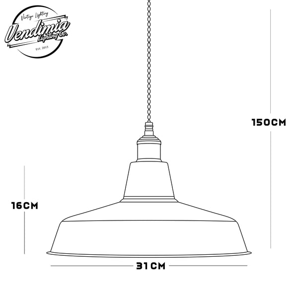 Ceiling Pendant | Industrial Open Top | Mint Green - Vendimia Lighting Co.