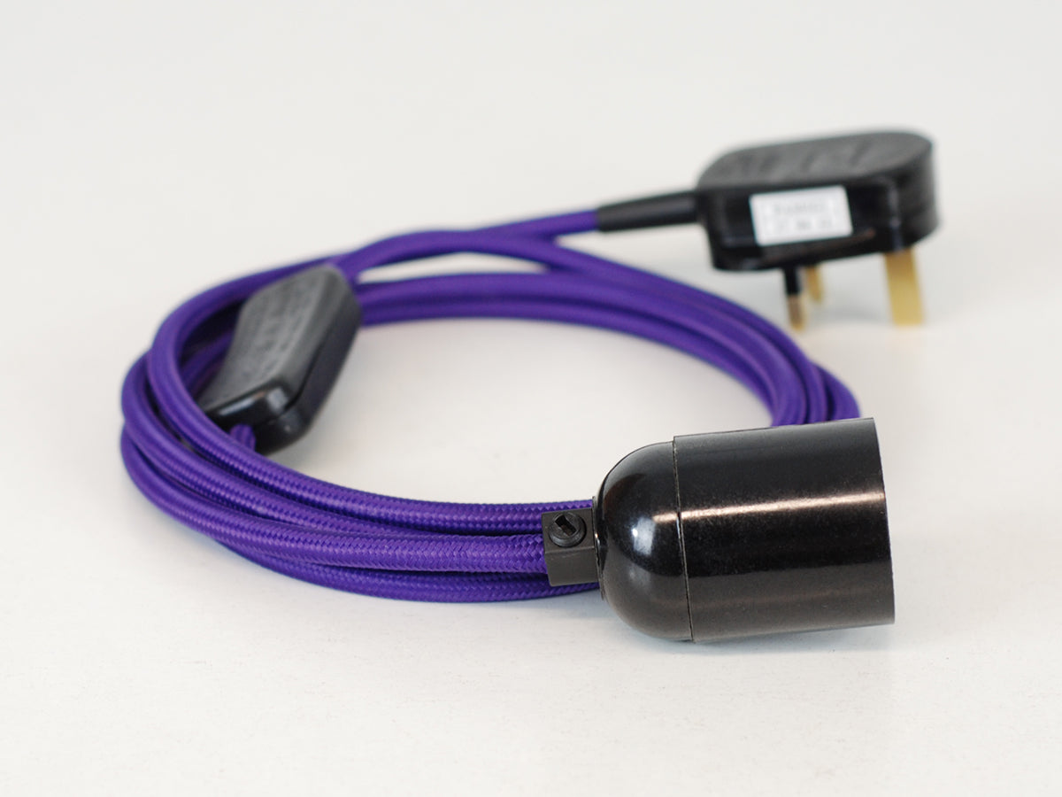 Plug-in Pendant | Round Fabric Cable | Imperial Purple - Vendimia Lighting Co.