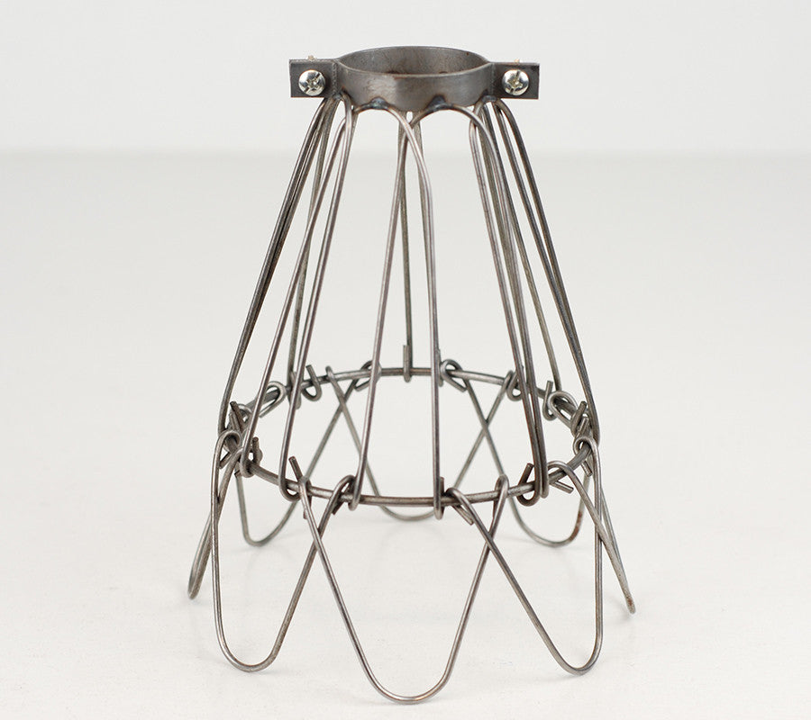 Cage Shade | Flower | Raw Steel - Vendimia Lighting Co.