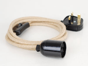 Plug-in Pendant | Round Fabric Cable | Hemp Rope - Vendimia Lighting Co.