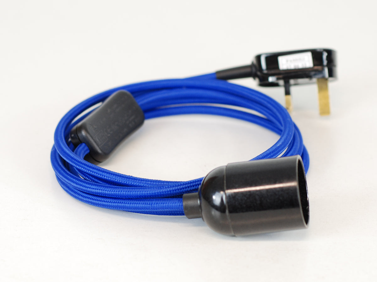 Plug-in Pendant | Round Fabric Cable | Royal Blue - Vendimia Lighting Co.