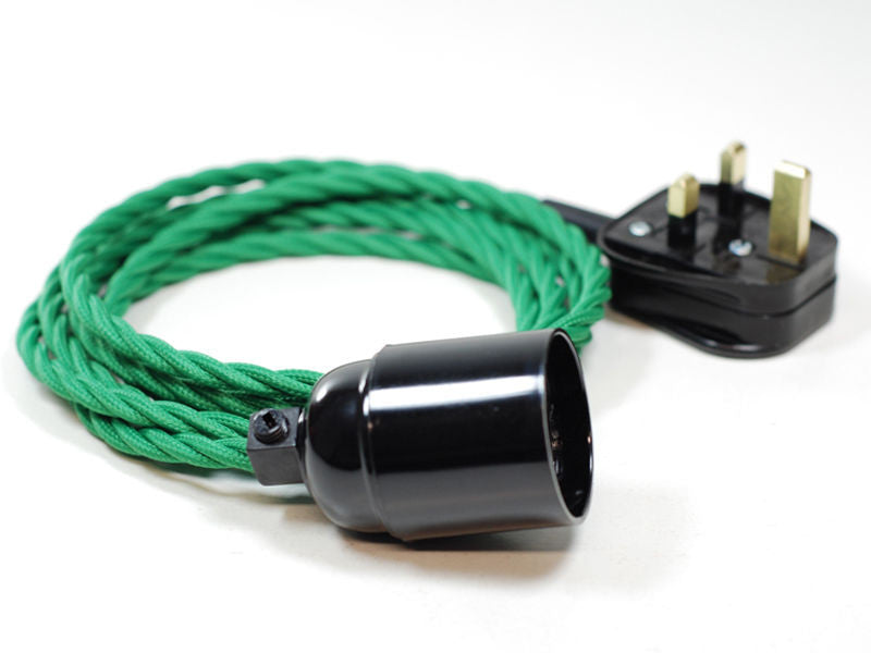 Plug-in Pendant | Twisted Fabric Cable | Fern Green - Vendimia Lighting Co.