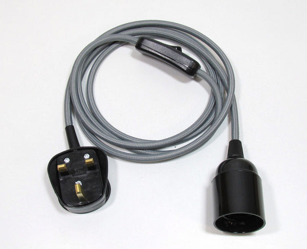 Plug-in Pendant | Round Fabric Cable | Neutral Grey - Vendimia Lighting Co.