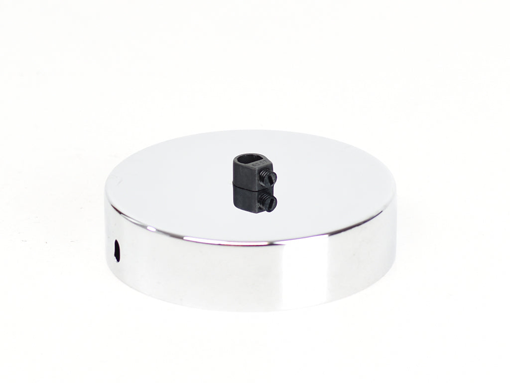 Steel Ceiling Rose | Single Outlet | Polished Silver - Vendimia Lighting Co.