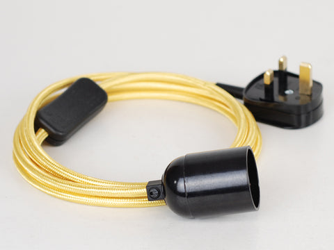 Plug-in Pendant | Round Fabric Cable | Habañero Gold - Vendimia Lighting Co.
