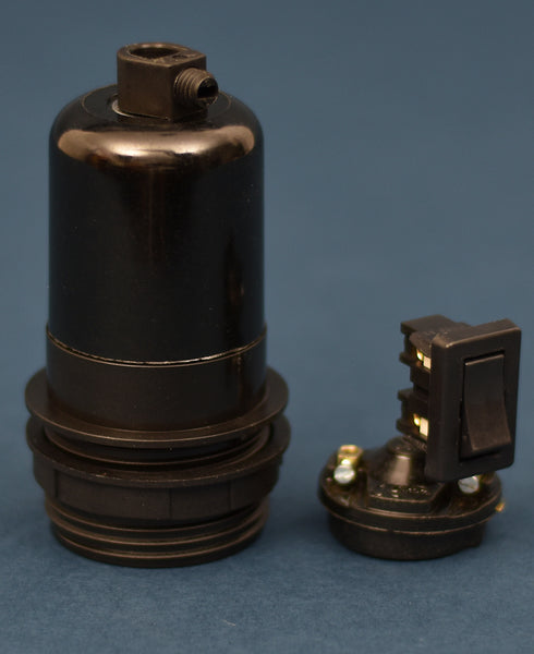 Bakelite Bulb Holder | Switched | Jet Black - Vendimia Lighting Co.