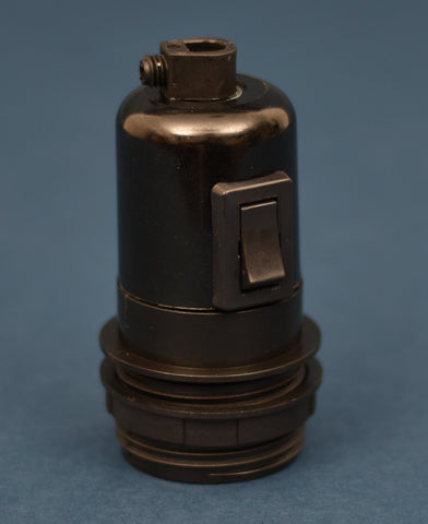 Bakelite Bulb Holder | Switched | Jet Black - Vendimia Lighting Co.