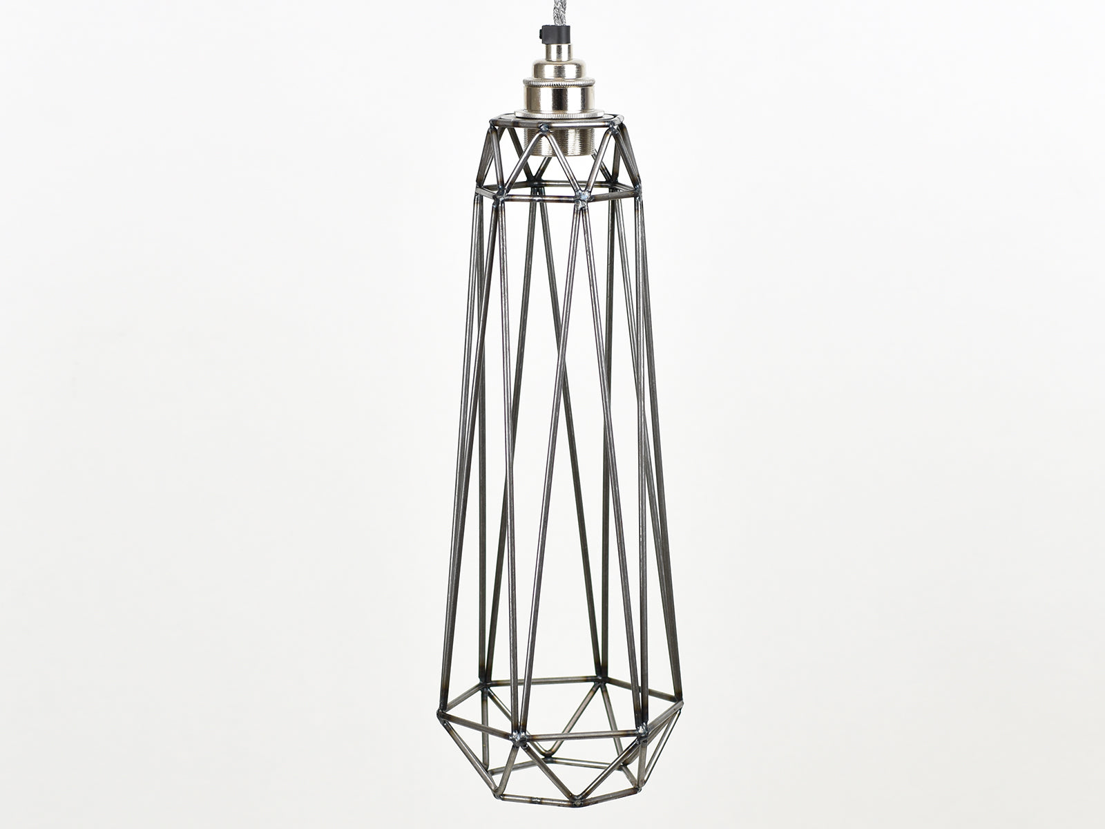 Cage Shade | Tube | Raw Steel - Vendimia Lighting Co.