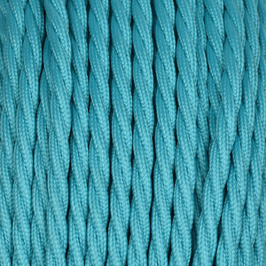 Fabric Cable | Twisted | Teal Blue - Vendimia Lighting Co.