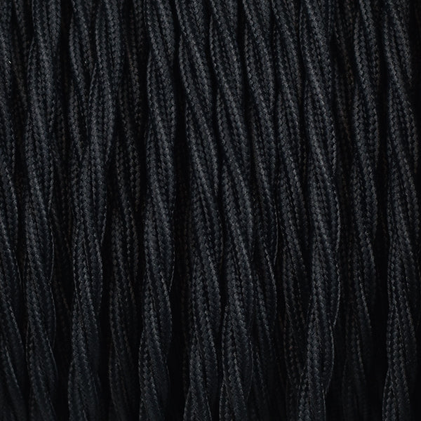 Fabric Cable | Twisted | Jet Black - Vendimia Lighting Co.