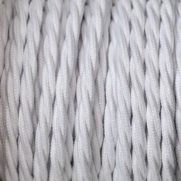Fabric Cable | Twisted | Brilliant White - Vendimia Lighting Co.