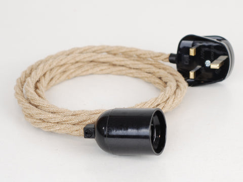 Plug-in Pendant | Twisted Fabric Cable | Hemp Rope - Vendimia Lighting Co.