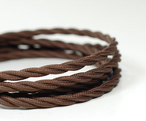 Fabric Cable | Twisted | Chocolate Brown - Vendimia Lighting Co.